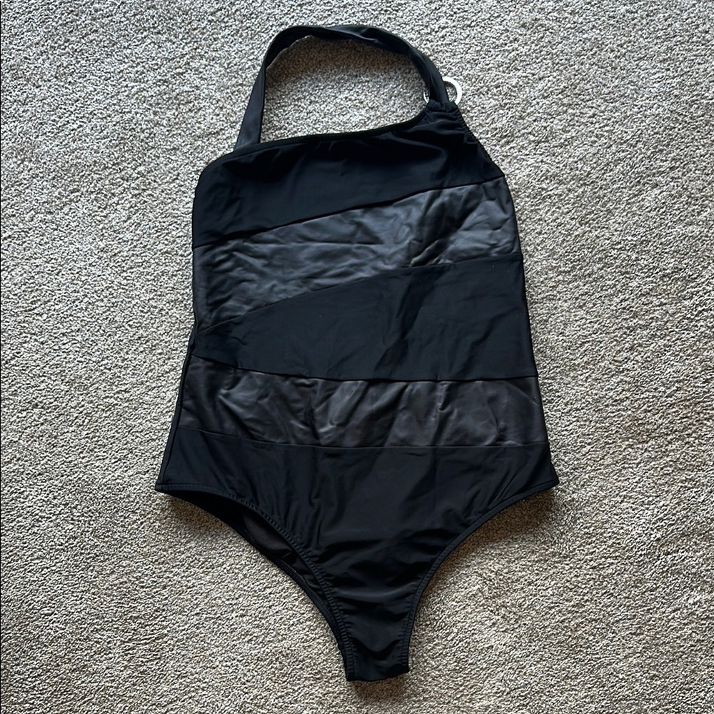 Stylish Black One Piece Swimsuit